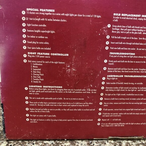 Vintage Starburst Christmas Light Set Clear 15 Clusters Pinwheels 1995 - Picture 5 of 13